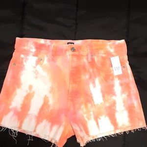 Orange Tie-dye Gap cheeky shorts. Size 8/29